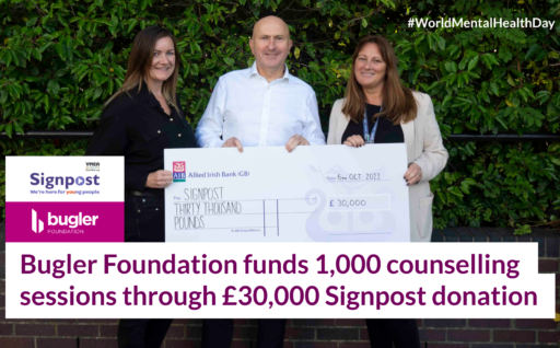 Bugler Foundation funds 1,000 counselling sessions through £30,000 donation to Signpost