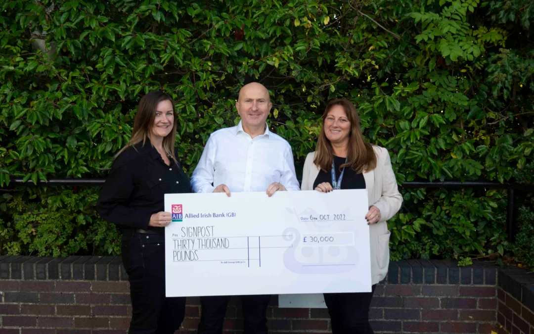 Bugler Foundation funds 1,000 counselling sessions through £30,000 donation to Signpost